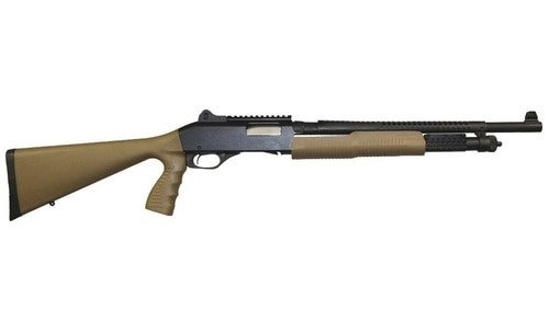 Stevens M320, Pump, 12Ga, 18.5" Barrel,3" Chamber Flat Dark Earth, Polymer Stock, Right Hand, Ghost Ring Sights, 6Rd