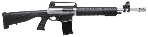 Iver Johnson Stryker 12 Ga, 20" Barrel, 3" Chamber, Nickel, Removable Fixed Stock, 5rd