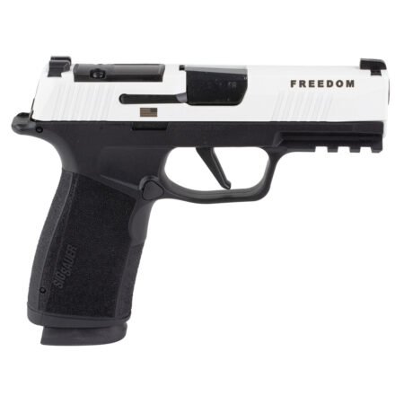 Sig P365 X-Macro 9mm, 3.7" Barrel, Cerakote White Slide, Freedom Engraving, Black Frame, X-RAY3, Optics Ready, 2x17rd Mags