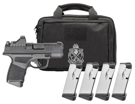 Springfield Hellcat OSP 380 ACP, 3" Barrel, Melonite Black, Textured Grip, Tritium Front Sight, Tactical Rear, Viridian Green Dot Optic, 3x13rd and 1x11rd, Range Bag