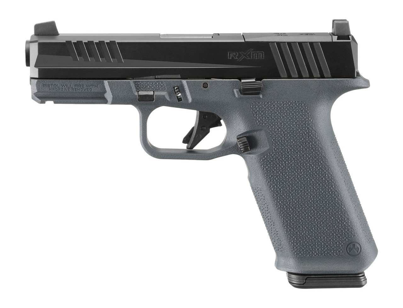 Ruger RXM 9mm, 4" Barrel, Nitride Finish, Black Slide, Magpul EHG Gray Frame, Optics Ready, Front Night Sight, 2x17rd Magpul PMAG 17 GL9 Mags - Image 3