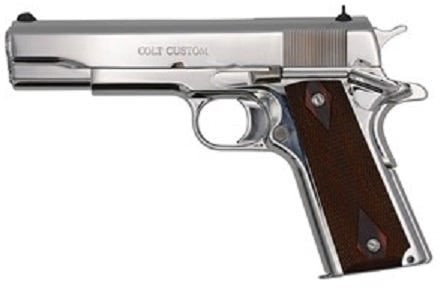 Colt Government 9mm, 5" Stainless National Match Barrel, Serrated Slide, Beavertail, G10 Grip, 9rd