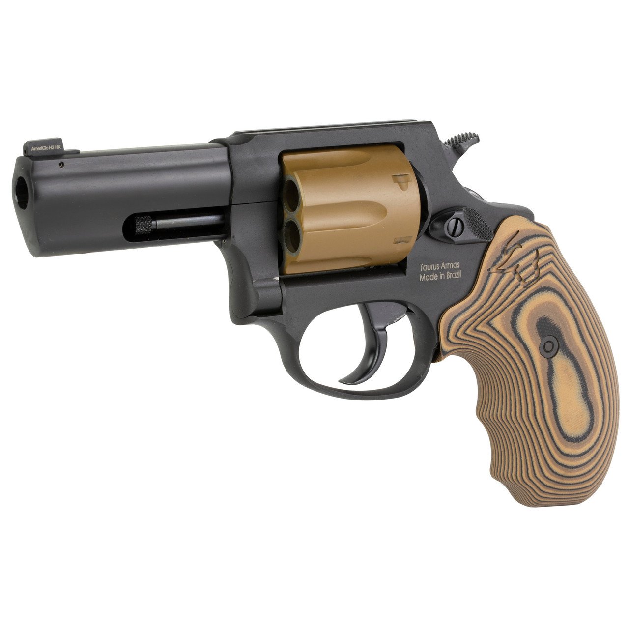 Taurus 856 Defender 38 Special +P, 3" Barrel, Black Cerakote, Tan Cylinder/G10 Grip, 6rd - Image 3
